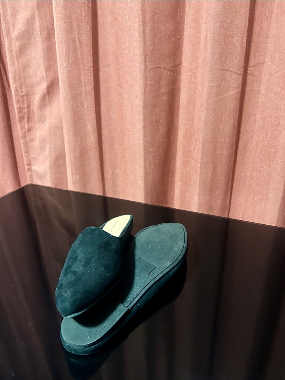 Black Suede Slip-On Pointed Mules